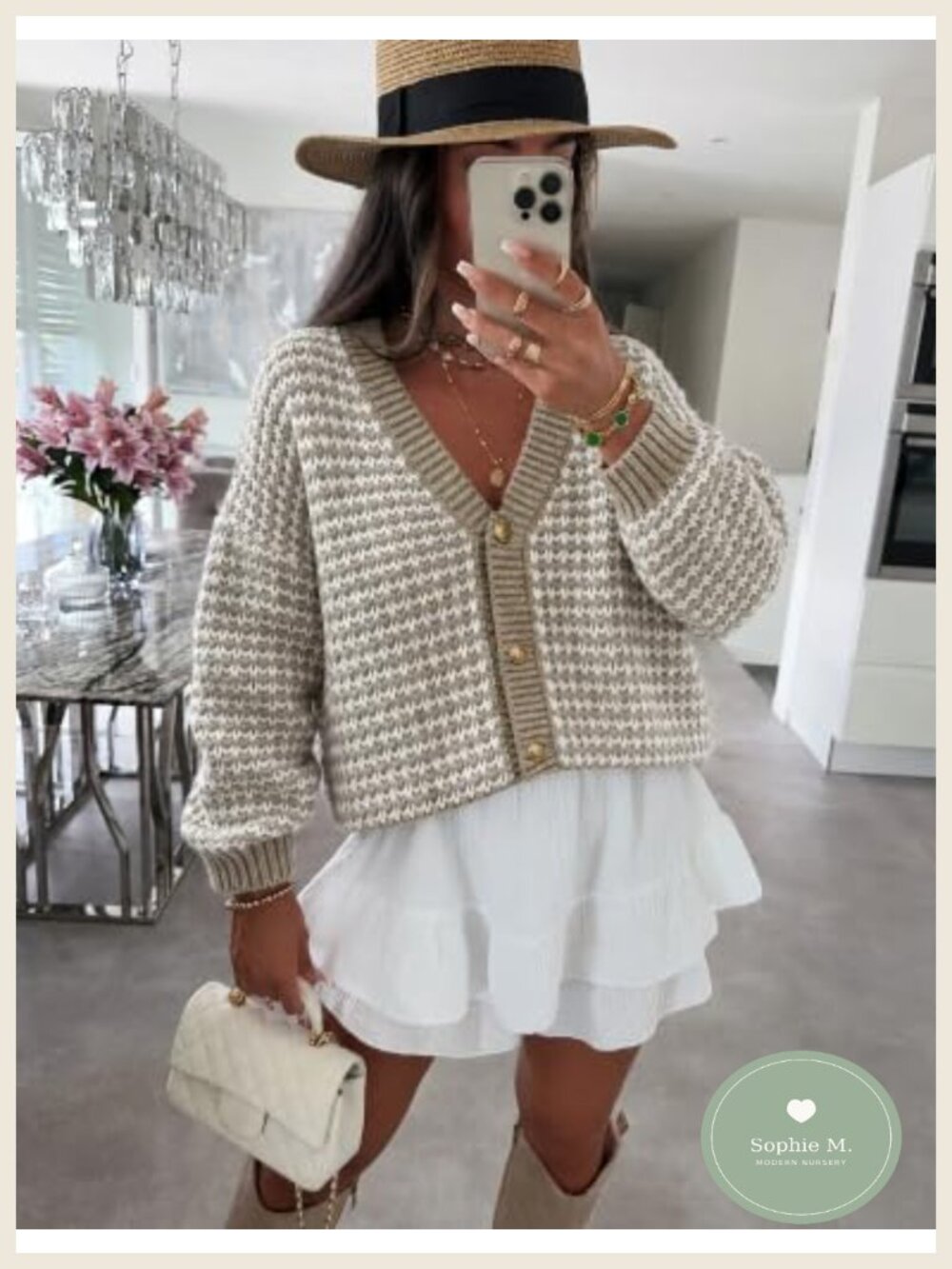 Chunky Knit Cardigan Women Cropped V Neck Button Front Fall Sweater - Picture 5 of 6